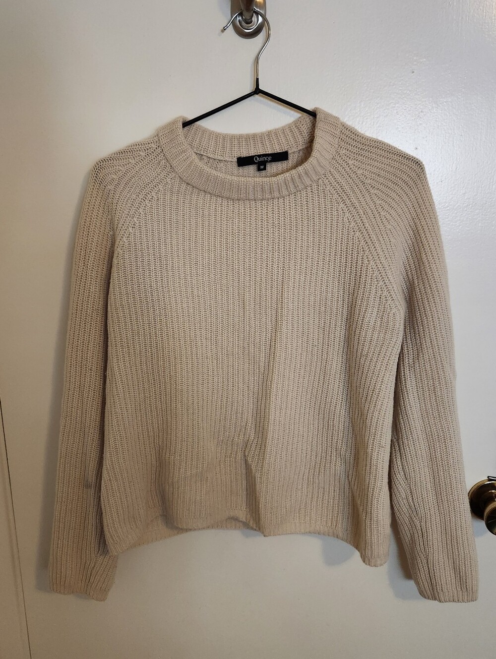 Quince Cashmere Crewneck Sweater Ivory Size Medium